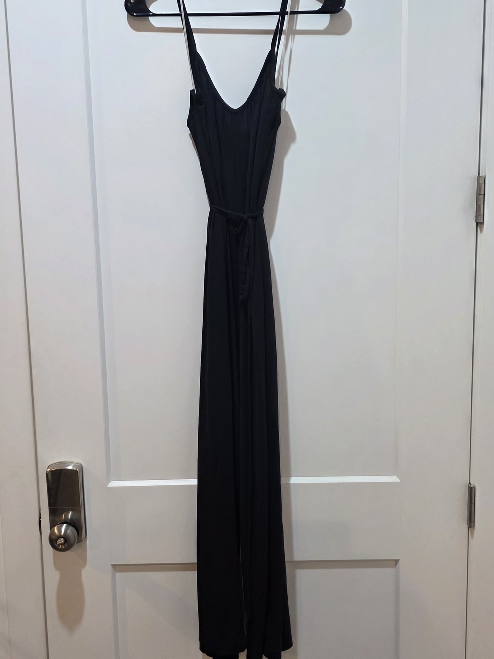 CALIA by Carrie Underwood Black Spaghetti-Strap Wide-Leg Jumpsuit